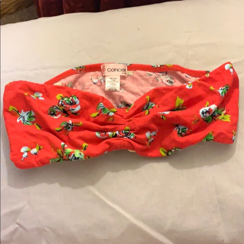Concert by Clare red floral bandeau